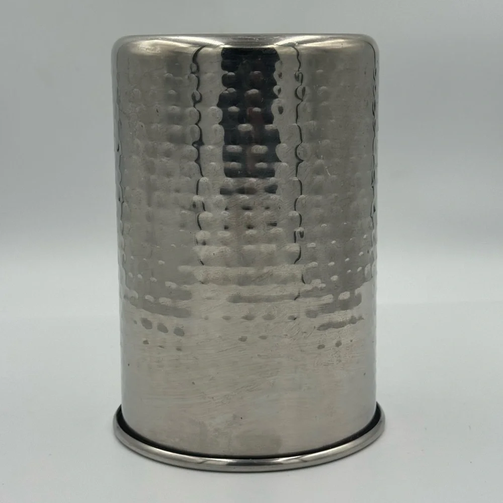 Hammered Silver Stainless Steel Utensil Caddy